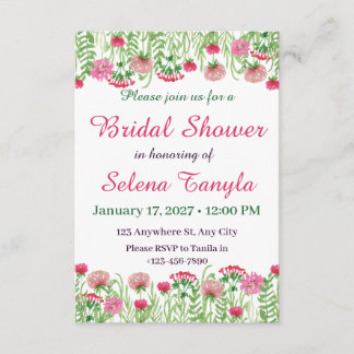 Convites  Flower Bridal Shower Invitation Card