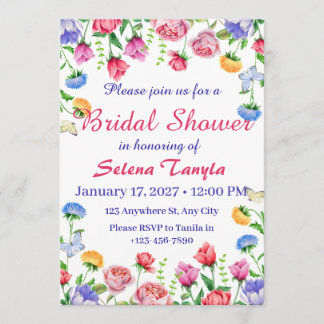 Convites Flower Bridal Shower Invitation Card