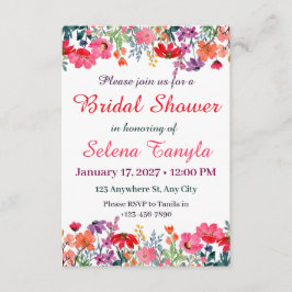 Convites  Flower Bridal Shower Invitation Card
