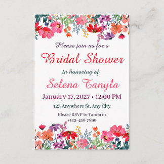 Convites  Flower Bridal Shower Invitation Card