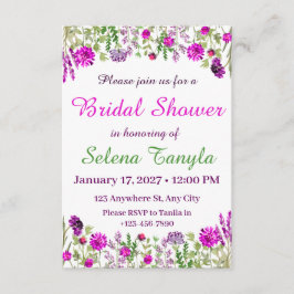 Convites  Flower Bridal Shower Invitation Card