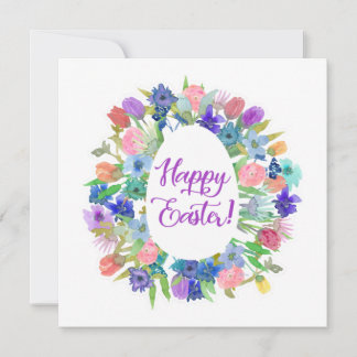 Convites Flower Egg Shaped Wreath Happy Easter