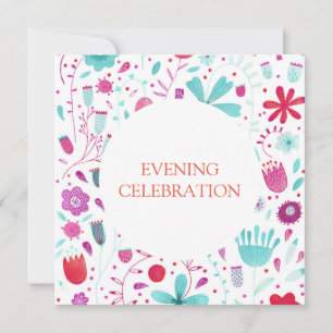Convites Flower Meadow Watercolor Casamento noturno