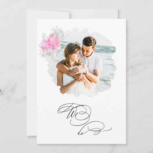 Convites *~* Flower PHOTO RSVP + QR AR AR6 NÓS NUNCA NUNCA (Frente)