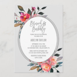 Convites Flower Wreath Brunch e Bubble