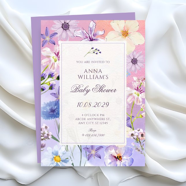 Convites Flowers baby shower (Criador carregado)