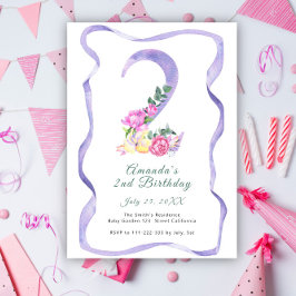 Convites Flowers e Festa de Número de Fita do segundo anive