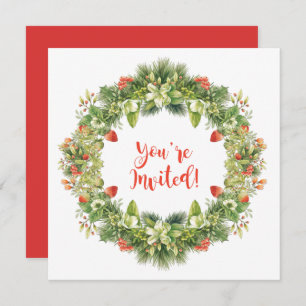 Convites Flowers Holly Pine Convidam das Frotas de Wreath d