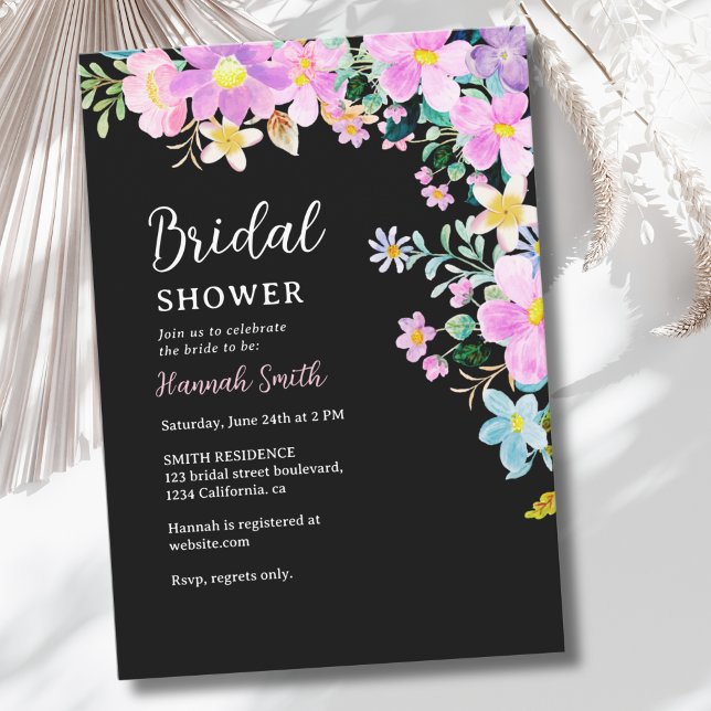 Convites Flowers in pink tones boho summer Bridal Shower (Criador carregado)