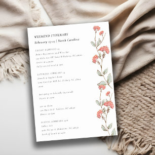 Convites Flowers Rosa Fusca Fusca Semana Itinerário de Aniv