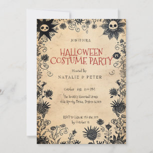 Convites Flowers Spooky Festa de Halloween