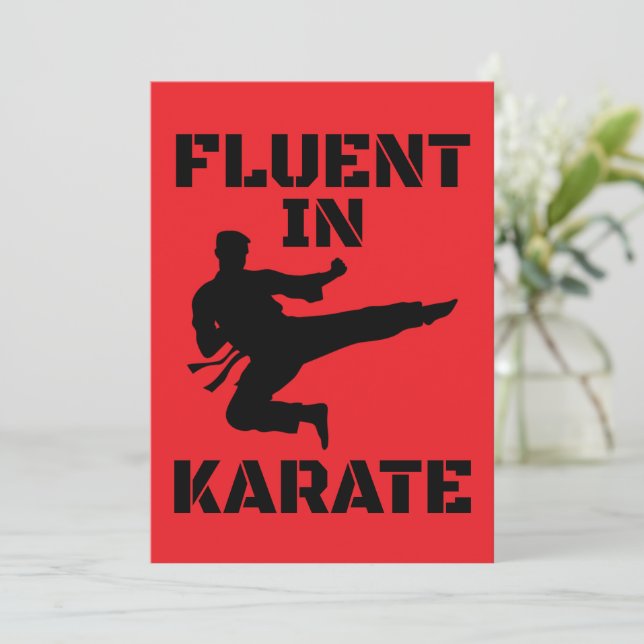 Convites Fluente no Karate Funny Karate T-Shirt (Em pé/Frente)