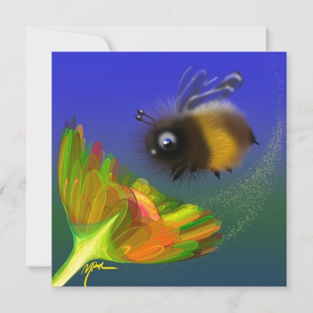 Convites Fluffy bee Invitation (Frente)