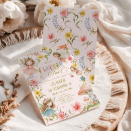 Convites Flutter and Twirl Fairy Any Age Princess Birthday