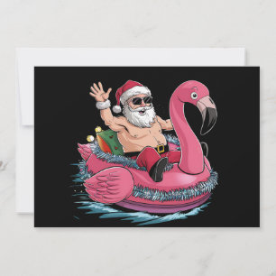 Convites Flutuador de Flamingo de Natal no Verão de Julho