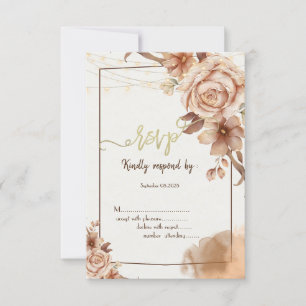 Convites Fluxos de Outono de Aquarela RSVP