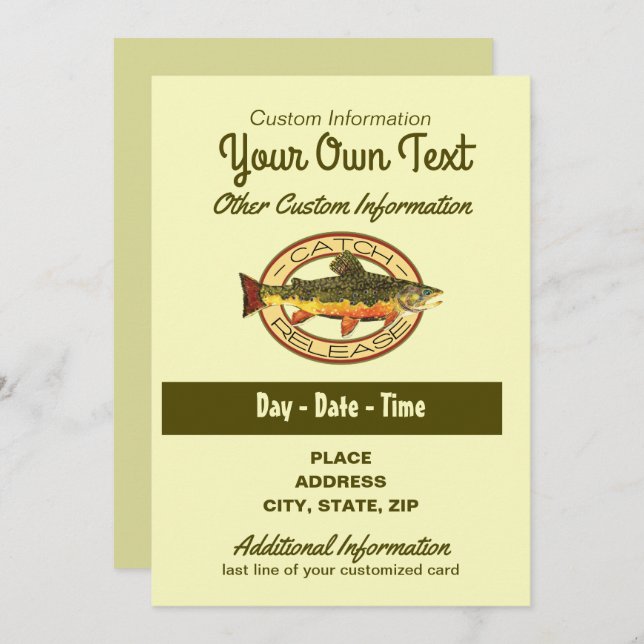 Convites Fly Fish Fisheries Capture Release Party (Frente/Verso)