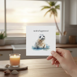 Convites Foca Filhote Charmosa em Aquarela, personalizado
