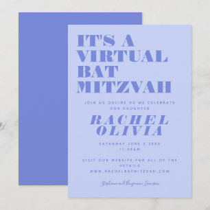 Convites Fofa Celebração Virtual Online de Bat Mitzvah Lava