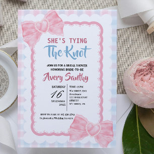 Convites Fofa Ela Está se Casando Rosa Azul Chá de Noiva