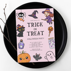 Convites Fofa Fantasia de Halloween de Truque ou Tratamento