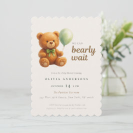 Convites Fofa Filhote Mal Podemos Esperar Verde Bebê