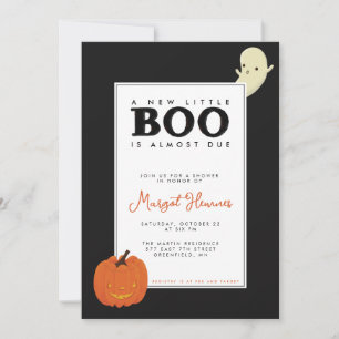 Convites Fofa, ilustrada fantasma Little Boo e abóbora Bebê