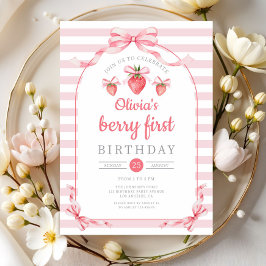 Convites Fofa Menina Berry Primeiro Aniversário