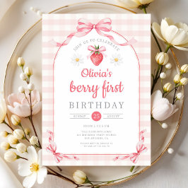 Convites Fofa Menina Berry Primeiro Aniversário