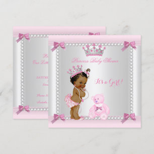 Convites Fofa Princesinha Chuveiro de Bebê Menina Étnica