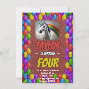Convites Fofinho Bonito Unicórnio Pensado Aniversário Convi