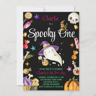 Convites Fofinho Espantalho Fantasma de Halloween 1º Aniver