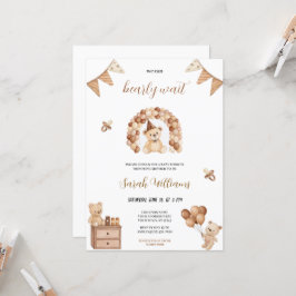 Convites fofo podemos esperar o bebê do urso pardo