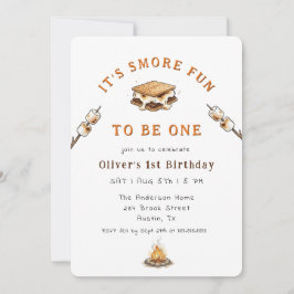 Convites Fofos Smores Acampamento 1º Aniversário