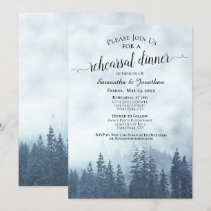Convites Foggy Pine Woods - Ensaio e Janto de Casamento Azu