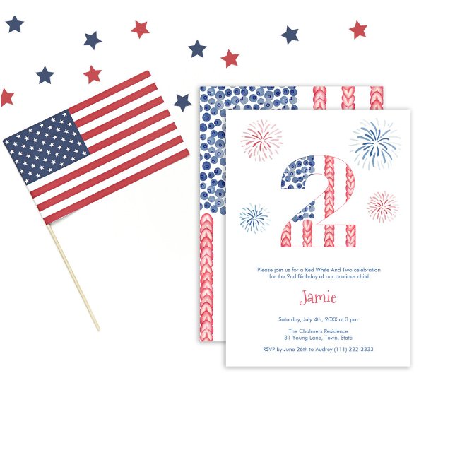 Convites Fogo de Artifício Vermelho Branco e Dois Aniversár (Criador carregado)