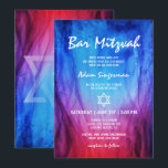Convites Fogo e Gelo Azul Vermelho | Bar Mitzvah da Estrela<br><div class="desc">Convites de Bar Mitzvah com tema de festa de fogo e gelo, azul e vermelho deslumbrantes, que você pode criar completamente personalizados com um toque único. A ilustração original em aquarela retrata chamas de fogo vermelho e gelo azul se combinando para criar tons vibrantes de roxo e violeta. Este modelo...</div>
