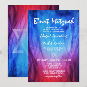 Convites Fogo Gelo Azul Vermelho    Estrela de Davi B'not M