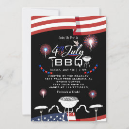 Convites Fogo Patriótico Vermelho Branco e Azul 4 de julho
