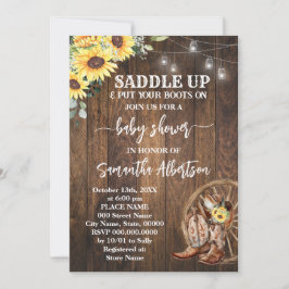 Convites Fogões do País do Chá de fraldas dos Girassóis Oci