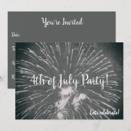Convites Fogos de artifício 4 de julho
