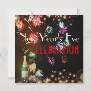 Convites Fogos de artifício bolhas de champanhe