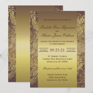 Convites Fogos de artifício de casamento de ouros