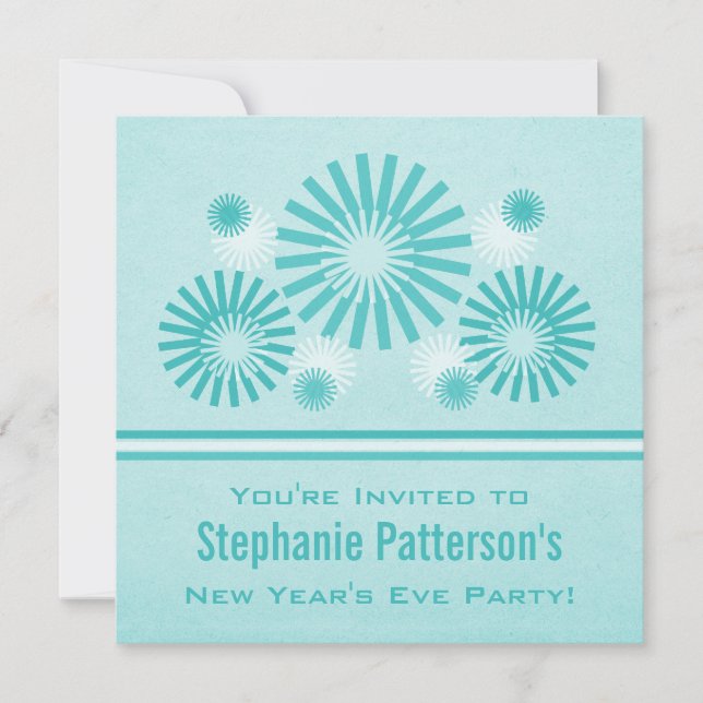 Convites Fogos de artifício do Funky no Ano Novo Convidado, (Frente)