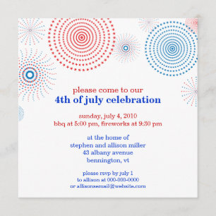 Convites Fogos-de-artifício no quarto partido