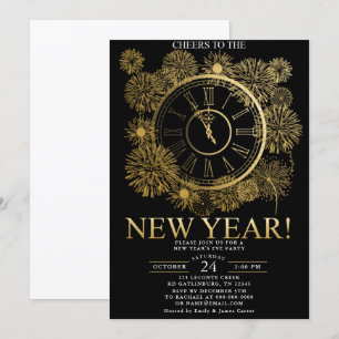 Convites Fogos de artifício noite de Ano Novo