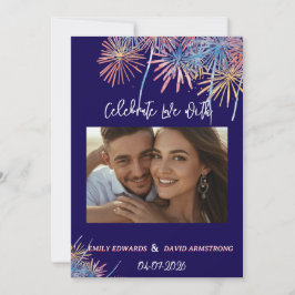 Convites Fogos de Artifício Patrióticos Elegantes | Casamen