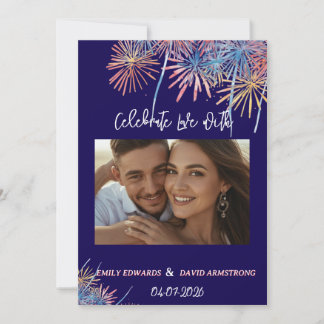 Convites Fogos de Artifício Patrióticos Elegantes | Casamen