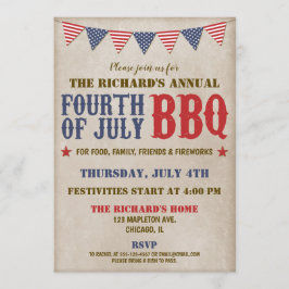 Convites Fogos de artifício vermelho-russo de 4 de julho