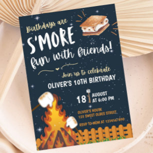 Convites Fogueira de S'more Diversão S'more Amigos Acampame
